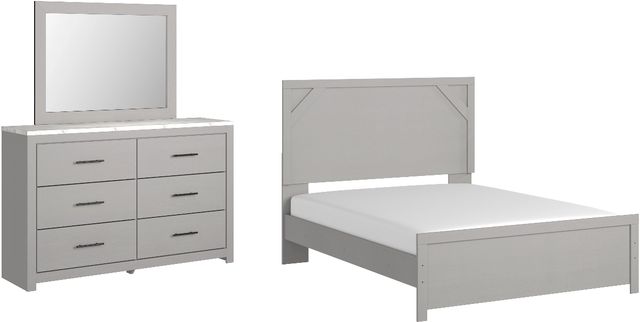 Signature Design by Ashley® Cottonburg 3-Piece Light Gray/White Queen Panel Bed Set-0