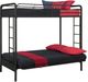 dhp furniture® Sammie Black Twin Over Futon Bunk Bed-2