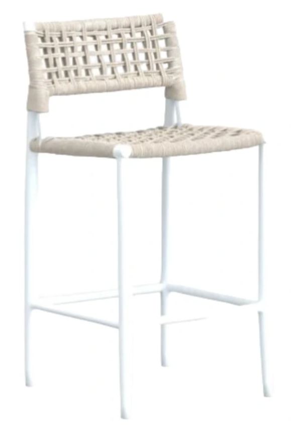 Sunset West Bahia Frost/Sand Metal/Natural Fibers Outdoor Bar Stool-0