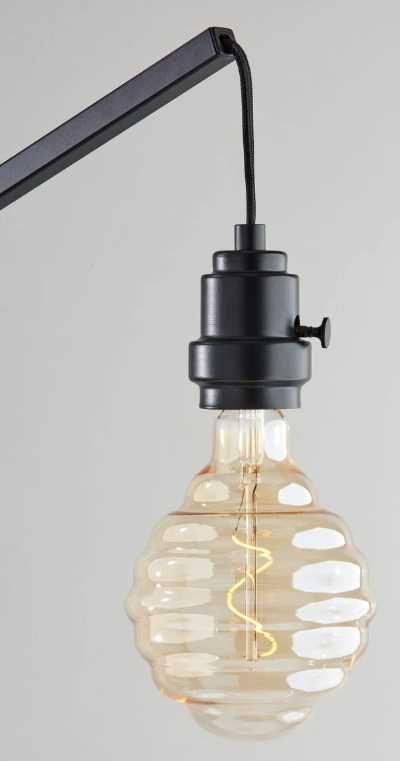 Adesso® Wren Black/Natural Floor Lamp-1