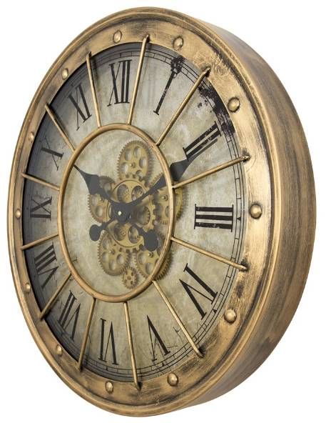 YHD Beige/Gold Wall Clock-2