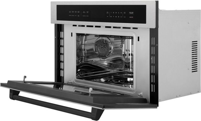 ZLINE Autograph Edition 30" 1.6 Cu. Ft. Satin Stainless Steel Built-In Convection Microwave Oven with Matte Black Handle-3