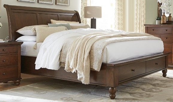 aspenhome® Cambridge Classic Cherry King Sleigh Bed-0