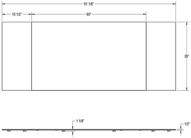 Amisco Customizable Lewis 91" Rectangular Extendable Table with 0.5" Italian Porcelain on Glass Top and 2 Leaves-2
