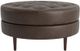 Bassett® Furniture Customizable Delway 35" Round Tufted Leather Ottoman-0