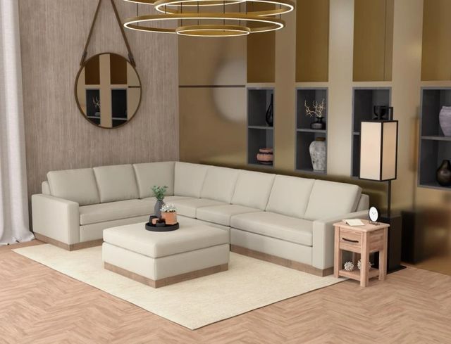 International Furniture Direct Georgia Beige Ottoman-1