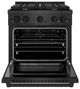 ZLINE Paramount 30" Black Satin Stainless Steel Gas Range with 4 Brass Burners and Convection Gas Oven with Black Matte Accent-1