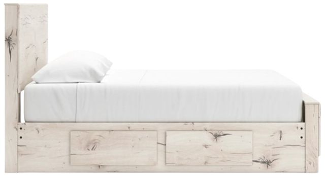 Benchcraft® Lawroy Light Natural King Panel Bed with 2-Drawer Storage-4
