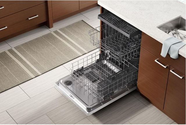 Whirlpool 24 inch built-in dishwasher in white finish