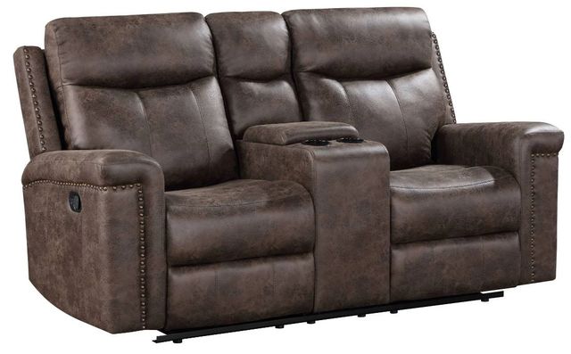 New Classic® Home Furnishings Quade Mocha Dual Manual Reclining Loveseat-0