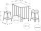 Monarch Specialties Inc. 3-Piece Black/Grey Counter Height Dining Set-1