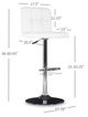 Powell® Brandt Chrome/White Adjustable Bar Stool-2