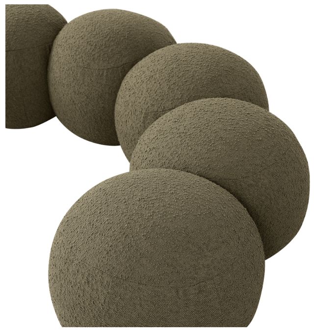 Meridian Furniture Apollo Olive 75" Boucle Fabric Upholstered Bench-4