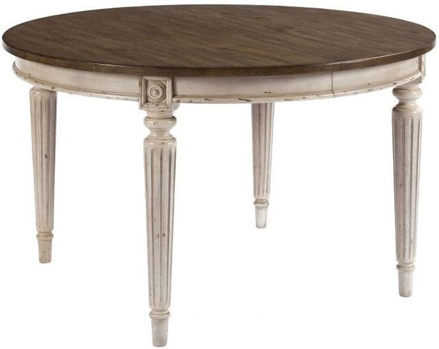 American Drew® Southbury Wirebrushed Oak Round Dining Table with Parchment Base-0