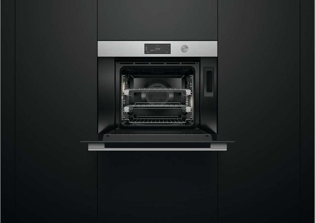 Fisher & Paykel Series 11 Contemporary 30" Brushed Silver Glass Combination Steam Oven-3