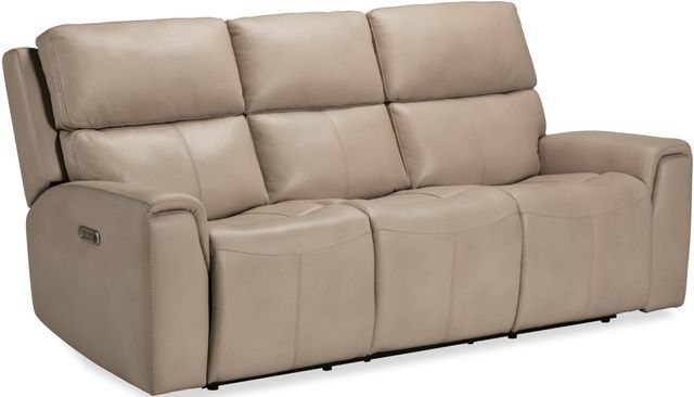 Flexsteel® Jarvis Parchment Reclining Sofa with Power Headrests-0