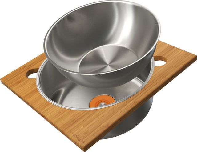 The Galley® Natural Golden Bamboo Dual Tier Wash & Serve Set-0