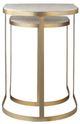 Uttermost® Lindon 2-Piece Travertine Nesting Table Set with Gold Frame-5