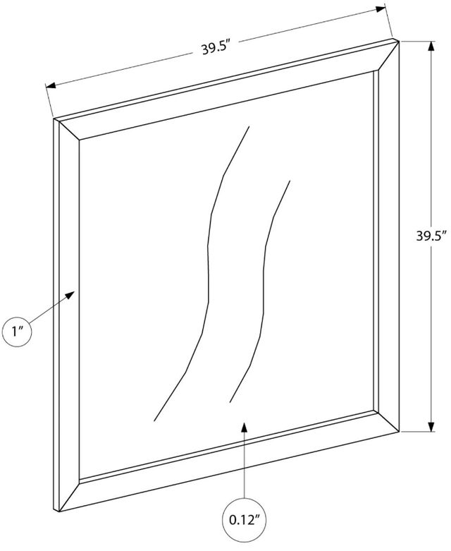 Monarch Specialties Inc. Warm Medium Oak Wall Mirror-2