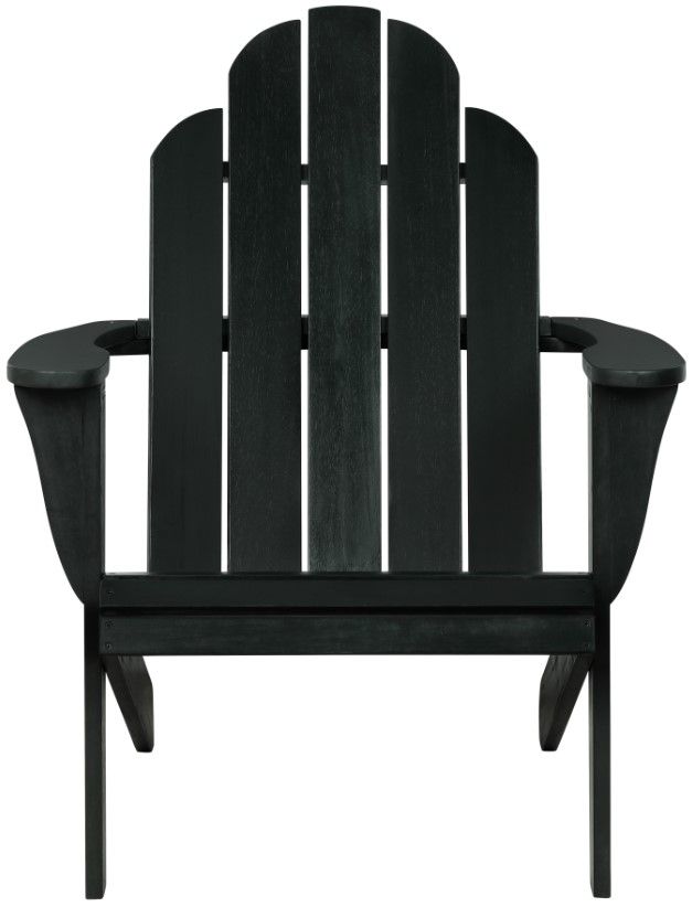 Linon Adirondack Black Wooden Outdoor Chair-2