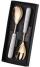 A & B Home Gold/White Banswara Salad Server-0