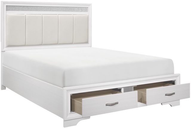 Homelegance® Luster White King Upholstered Platform Storage Bed-3