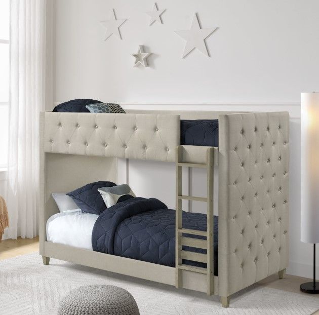 Intercon Addyson Fog Twin/Twin Upholstered Bunk Bed-1