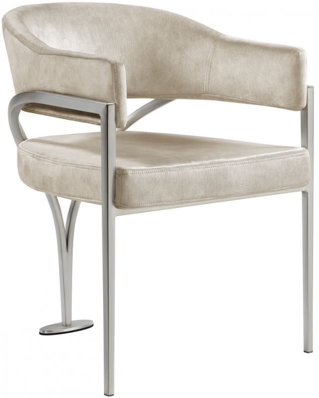Meridian Furniture Madelyn Stone/Chrome Velvet Dining Chair-0