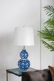 A & B Home Blue/White 13"  Two-Tiered Ceramic Vase Lamp-4