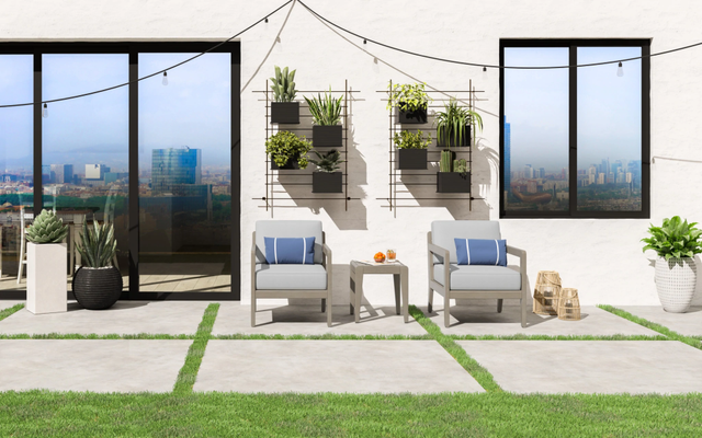 homestyles® Sustain 3-Piece Gray Outdoor Conversation Set-3