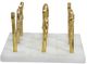 A & B Home Gold/White Banswara Marble Tic Tac Toe Decorative Object-2
