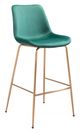 Zuo® Tony Green and Gold Bar Chair-0