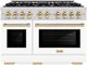 ZLINE Select Autograph Edition 48" Stainless Steel Convection Pro Style Gas Range with White Matte Doors and Polished Gold Accents-0