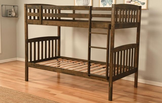 Kodiak Furniture Claire Rustic Walnut Twin Bunk Bed-2