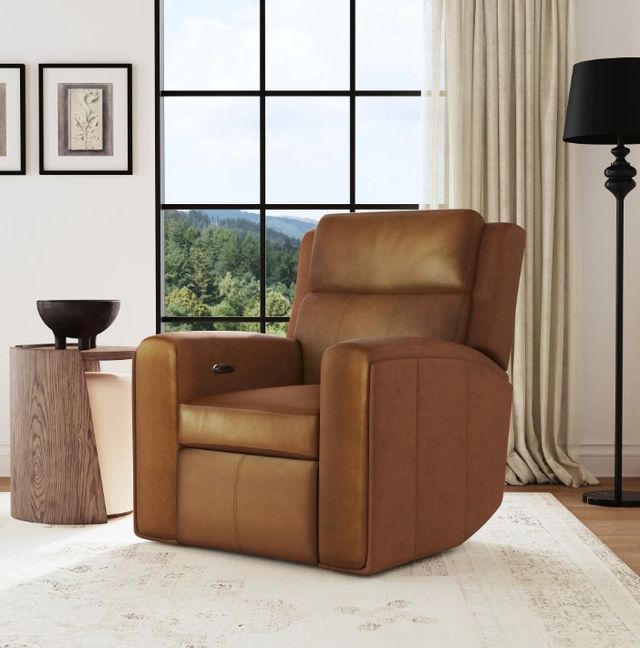 Flexsteel® Wyatt Canyon Brown Leather Power Recliner with Power Headrest and Lumbar-1