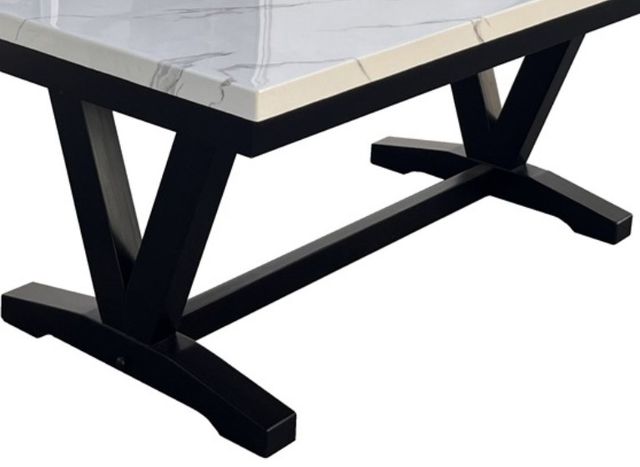 American Wholesale Furniture Shelly White Top Dining Table wityh Black Base-1