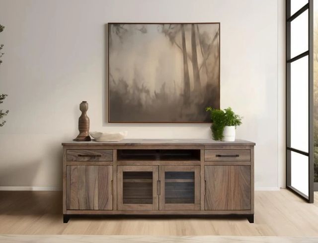 International Furniture Direct Natural Parota Brown 80" TV Stand-1