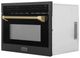 ZLINE Autograph Edition 24" 1.6 Cu. Ft. Black Stainless Steel Built-in Convection Microwave Oven with Champagne Bronze Helix Handle-2