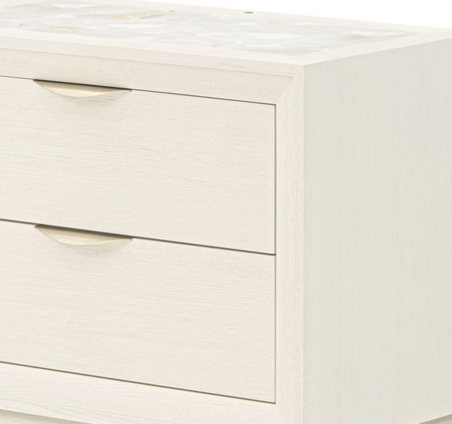 Michael Amini® Portrait Alabaster White 2-Drawer Nightstand with LED Lights-1