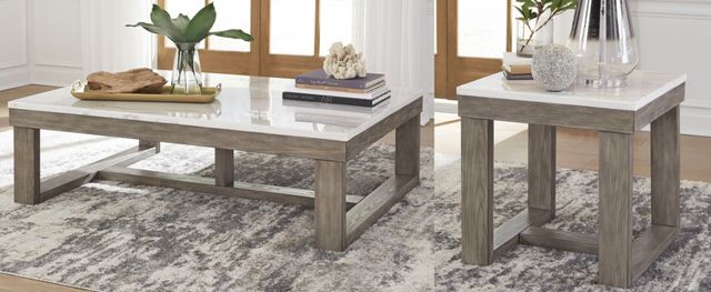 American Wholesale Furniture Temaki White Cocktail Table with Oak Base-1