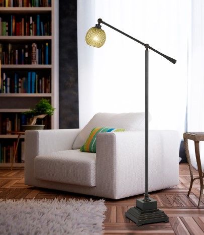 Cal® Lighting & Accessories Brandon Dark Bronze Metal Floor Lamp-1