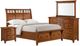 Elements International Gage 4-Piece Chestnut Queen Storage Sleigh Bedroom Set-0