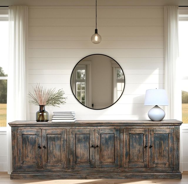 Nest Home Collections Mimi Antique Blue Long Cabinet-1