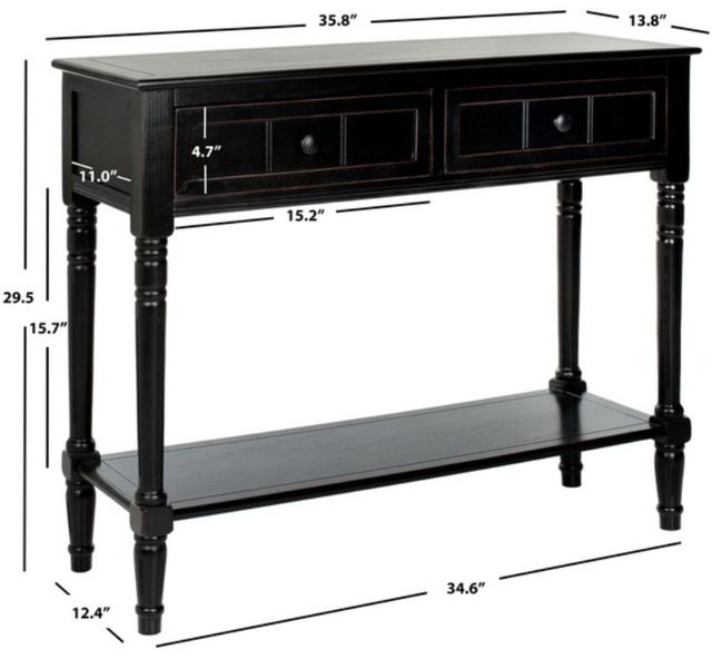 Safavieh Samantha Distressed Black Console Table-3