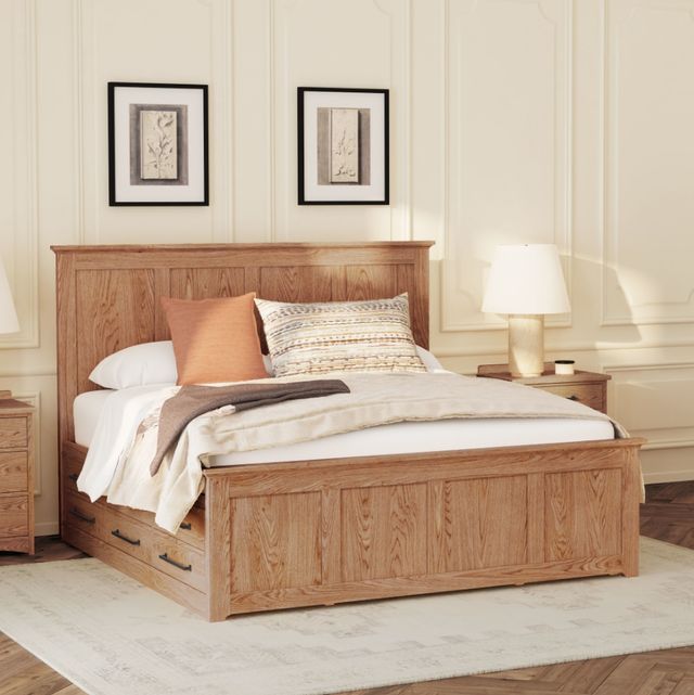 Intercon Oak Park Taupe 9-Drawer King Panel Storage Bed-1