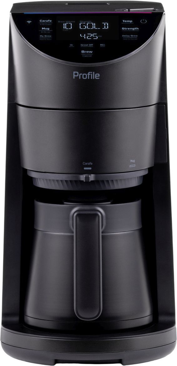 GE Profile™ 10 Cup Carbon Black Coffee Maker with Smart Grind and Podless Single Serve