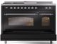 Ilve® Nostalgie II Series 48" Glossy Black Pro Style Dual Fuel Range-4