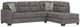 Benchcraft® Olten 2-Piece Graphite Right-Arm Facing Sectional and Chaise-1
