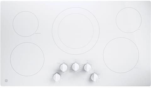 GE® 36" White Electric Cooktop-0