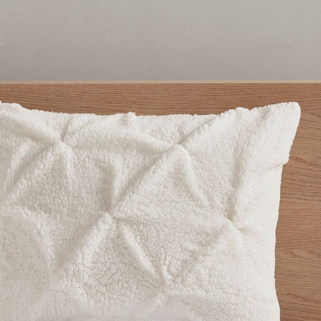 Olliix by True North by Sleep Philosophy Addison Ivory Full/Queen Pintuck Sherpa Down Alternative Comforter Set-3